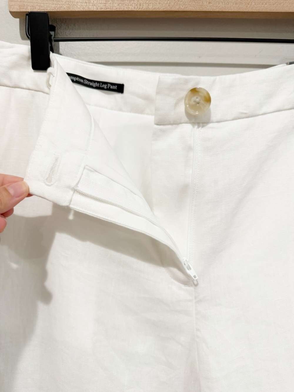 TALBOTS Southhampton Straight Leg Linen Pant White NEW Coastal Classic Size 8 - Picture 5 of 10